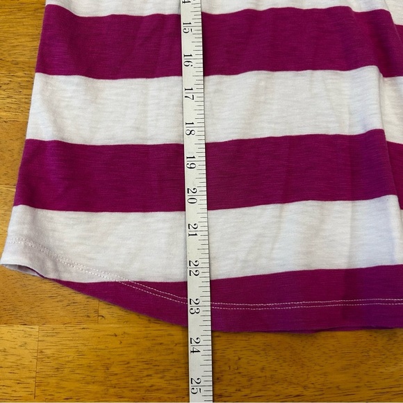J. CREW Ringspun Wide Rugby Stripe Pink and White 3/4 Sleeve Henley Tee - Picture 11 of 11